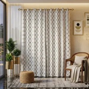 Mesh Door Sheer Curtain – Grey Window Curtain (7 Feet, 1 Piece)